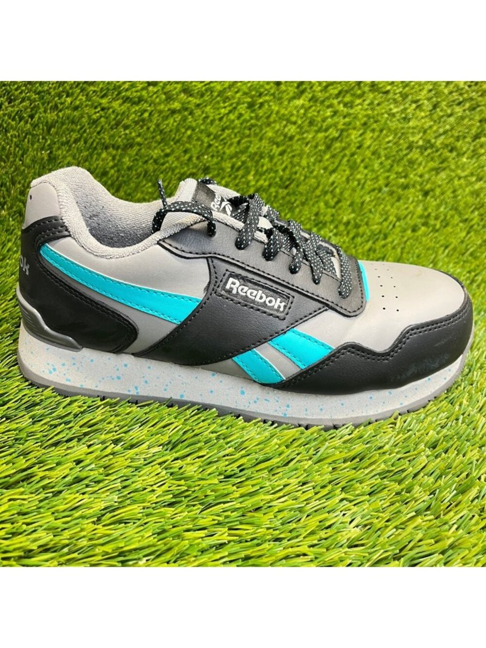 Reebok Harman Womens Size 7 Gray Black Blue Composite Toe Safety Work Shoes